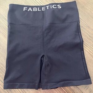 Fabletics Black Bike Shorts High-Waisted Moisture-Wicking